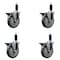 Service Caster 5'' Gray Poly Swivel 1-1/8'' Expanding Stem Caster Set with Brake, 4PK SCC-EX20S514-PPUB-PLB-118-4 - alternate 1